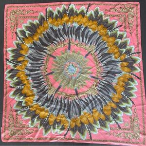 Echo Women's Feather Pow Wow Square Scarf, 100% Silk